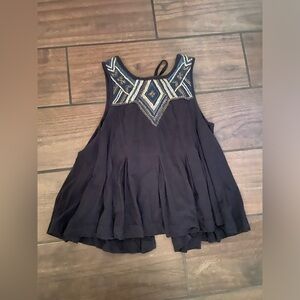 Free people distressed gray with embroidery Aztec